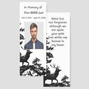 Memorial Keepsake Masculine Stag Deer Art Bookmarks