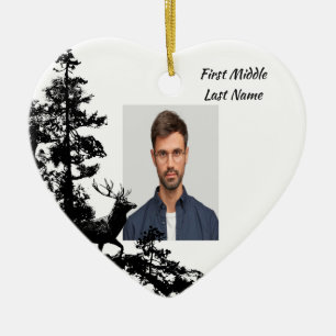 Memorial Keepsake Masculine Stag Deer Art Ceramic Ornament