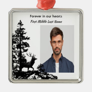 Memorial Keepsake Masculine Stag Deer Art Metal Ornament