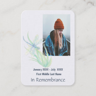 Memorial Keepsake Memorial Dragonfly  Business Card