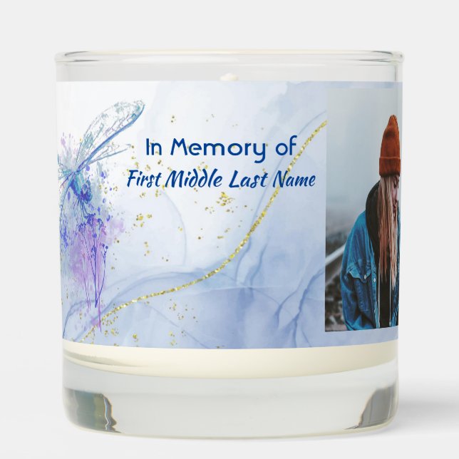 Memorial Keepsake Memorial Dragonfly  Scented Candle (Front)