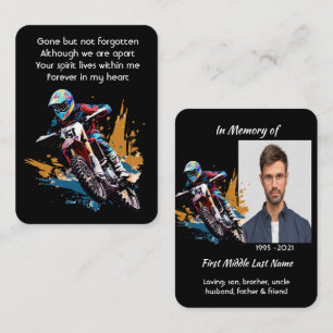 Memorial Keepsake Motocross Motorcycle Racing Business Card