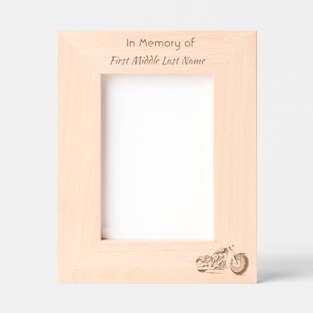 Memorial Keepsake Motorcycle Chopper Engraved Frames (Front)