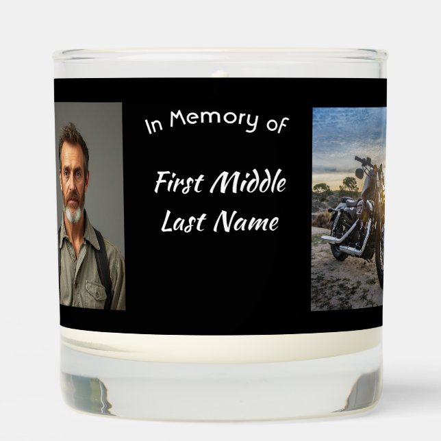Memorial Keepsake Motorcycle Chopper Scented Candle (Front)