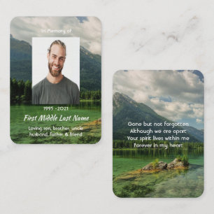 Memorial Keepsake Mountain Lake Landscape  Business Card