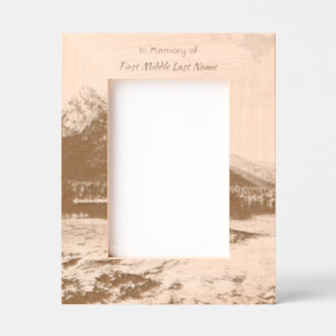 Memorial Keepsake Mountain Lake Landscape Engraved Frames