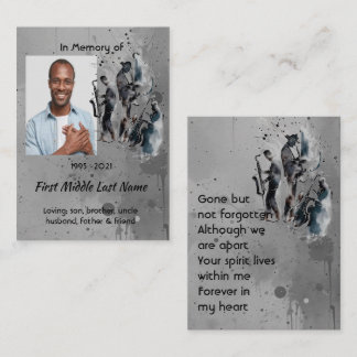 Memorial Keepsake Music Jazz Band Business Card