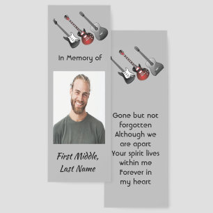 Memorial Keepsake Musician Guitar Music  Bookmarks