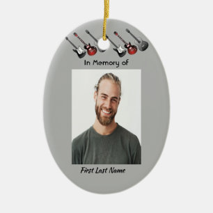 Memorial Keepsake Musician Guitar Music  Ceramic Ornament