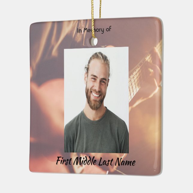 Memorial Keepsake Musician Piano Guitar Ceramic Ornament (Left)