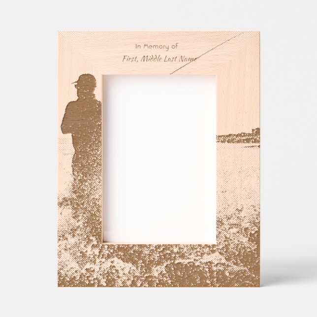 Memorial Keepsake Ocean Fly Fishing Fisherman Engraved Frames (Front)