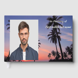 Memorial Keepsake Ocean Sea, Tropical Beach Guest Book