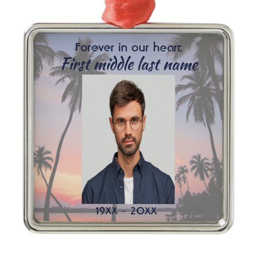 Memorial Keepsake Ocean Sea Tropical Beach  Metal Ornament