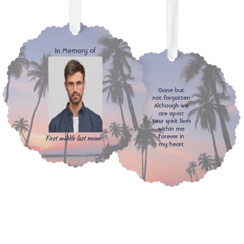 Memorial Keepsake Ocean Sea Tropical Beach Ornament Card