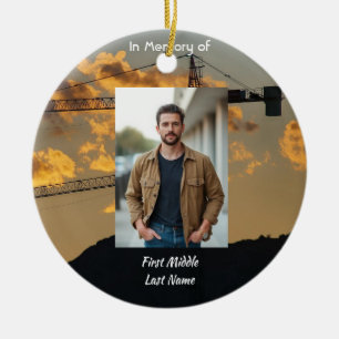 Memorial Keepsake Overhead Bridge Factory Crane Ceramic Ornament