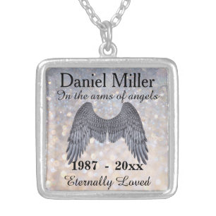 Memorial Keepsake Personalize Gift for Mom Silver Plated Necklace