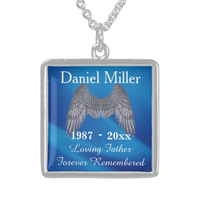 Memorial Keepsake Personalize Gift Sterling Silver Necklace (Front)