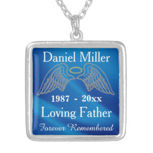 Memorial Keepsake Personalize Silver Plated Necklace