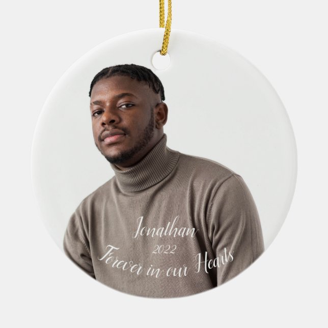 Memorial Keepsake Personalized Christmas Ornament (Front)