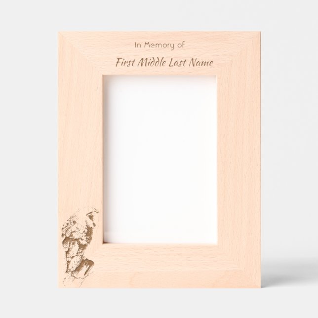 Memorial Keepsake Photo Barn Owl Bird  Engraved Frames (Front)