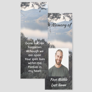 Memorial Keepsake Photo Beautiful Lake Mountains Bookmarks