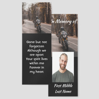 Memorial Keepsake Photo Motorcycle Biker  Bookmarks