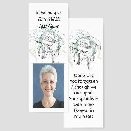 Memorial Keepsake Photo Prayer Piano Musician