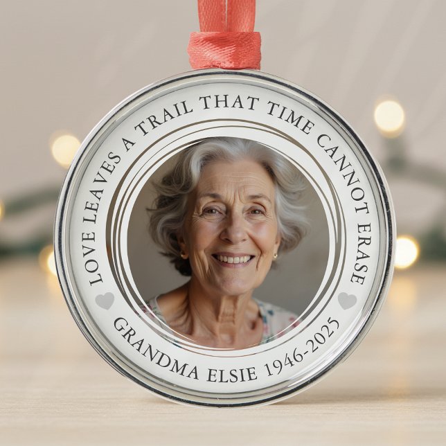 Memorial Keepsake Photo Sympathy Metal Ornament (Creator Uploaded)