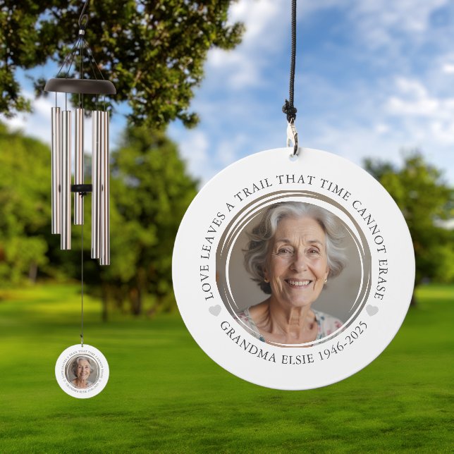 Memorial Keepsake Photo Sympathy Wind Chime (Outdoor)