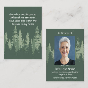 Memorial Keepsake Photo Wilderness Forest Trees Business Card