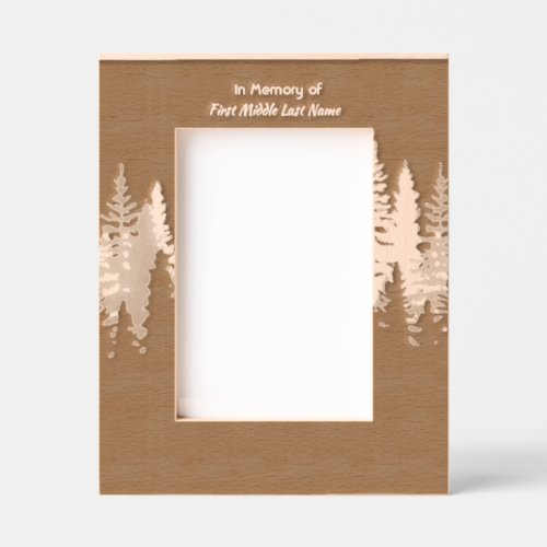 Memorial Keepsake Photo Wilderness Forest Trees Engraved Frames