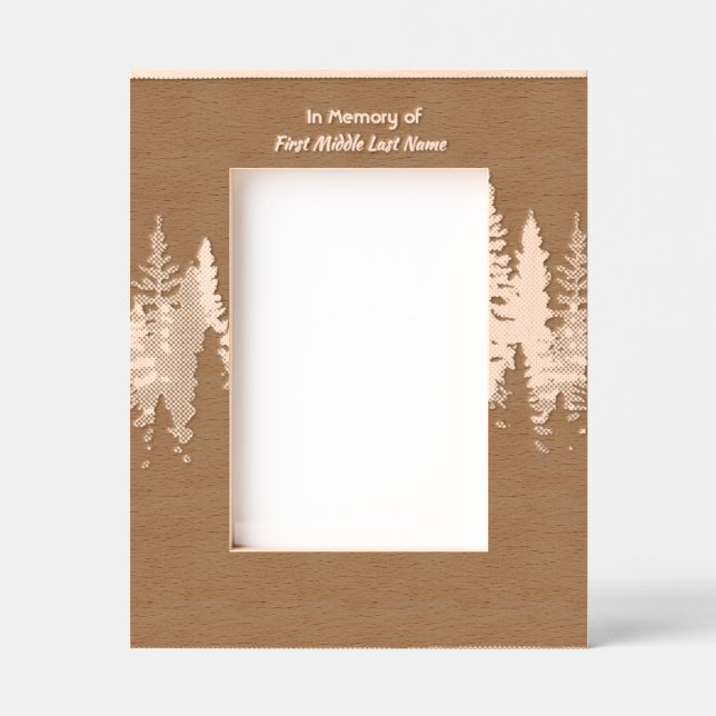 Memorial Keepsake Photo Wilderness Forest Trees Engraved Frames (Front)