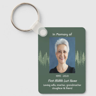 Memorial Keepsake Photo Wilderness Forest Trees Keychain