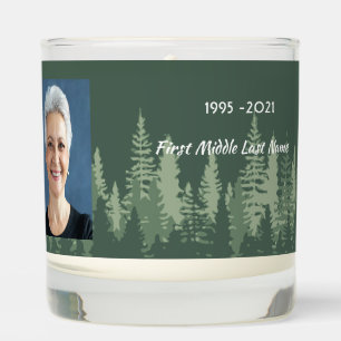 Memorial Keepsake Photo Wilderness Forest Trees Scented Candle