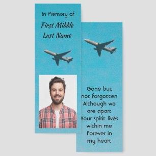 Memorial Keepsake Pilot Airplane Flying Bookmarks
