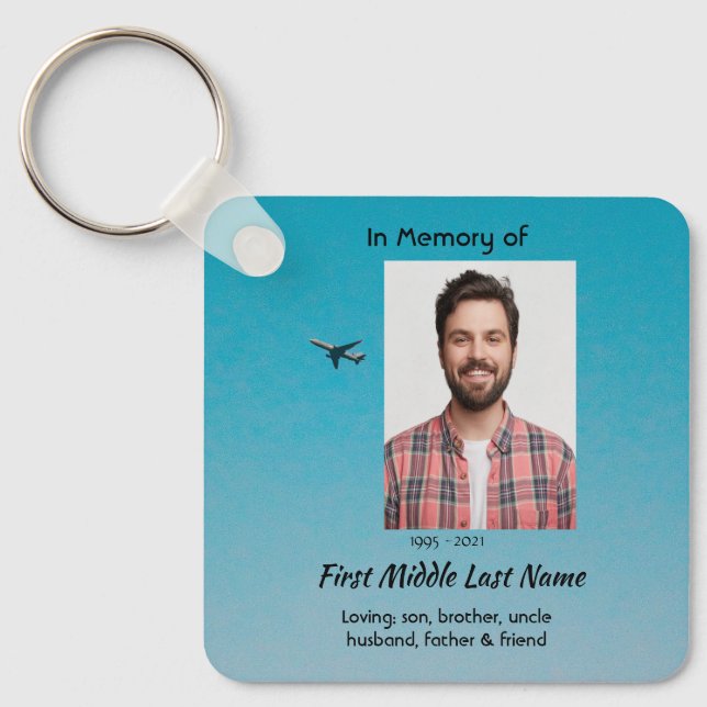  Memorial Keepsake Pilot Airplane Flying Keychain (Front)