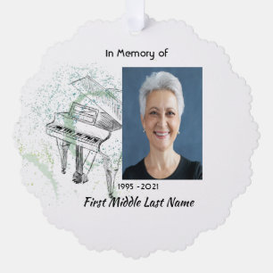 Memorial Keepsake Prayer Piano Musician Ornament Card