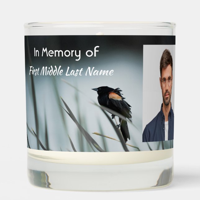  Memorial Keepsake  Red-wing Blackbird Scented Candle (Front)