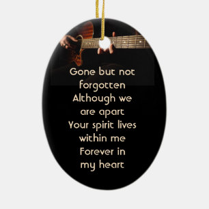 Memorial Keepsake Remembrance Music Guitar Ceramic Ornament