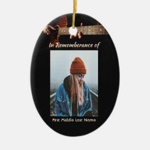 Memorial Keepsake Remembrance Music Guitar Ceramic Ornament