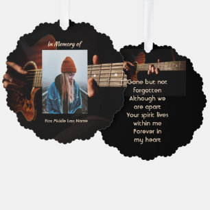 Memorial Keepsake Remembrance Music Guitar Ornament Card