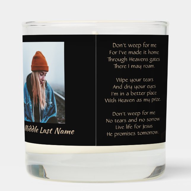 Memorial Keepsake Remembrance Music Guitar  Scented Candle (Right)
