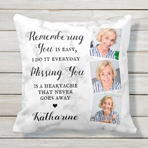 Memorial Keepsake Remembrance Personalized Photo Throw Pillow