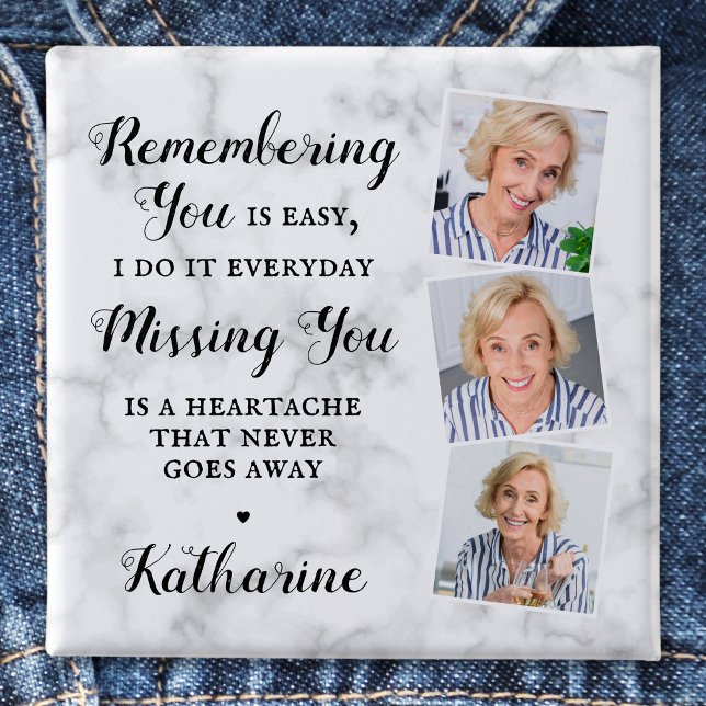 Memorial Keepsake Remembrance Photo Funeral Button (Creator Uploaded)