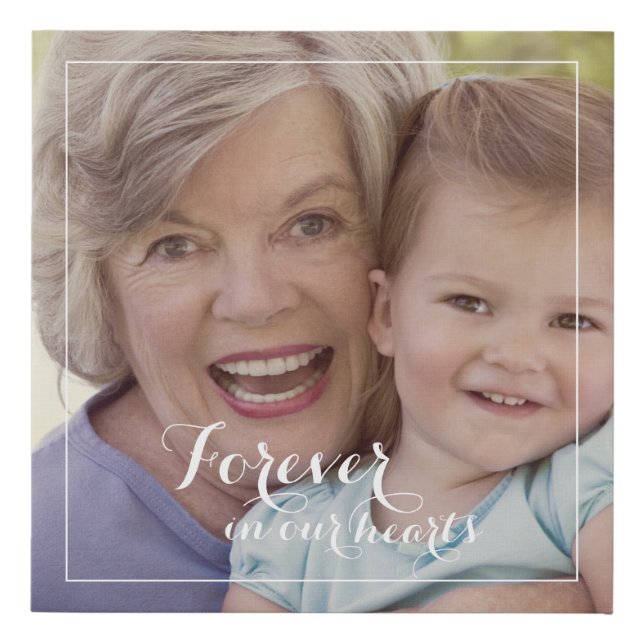 Memorial Keepsake Remembrance Photo Script Faux Canvas Print (Front)