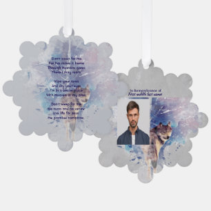 Memorial Keepsake Remembrance Wolf Ornament Card