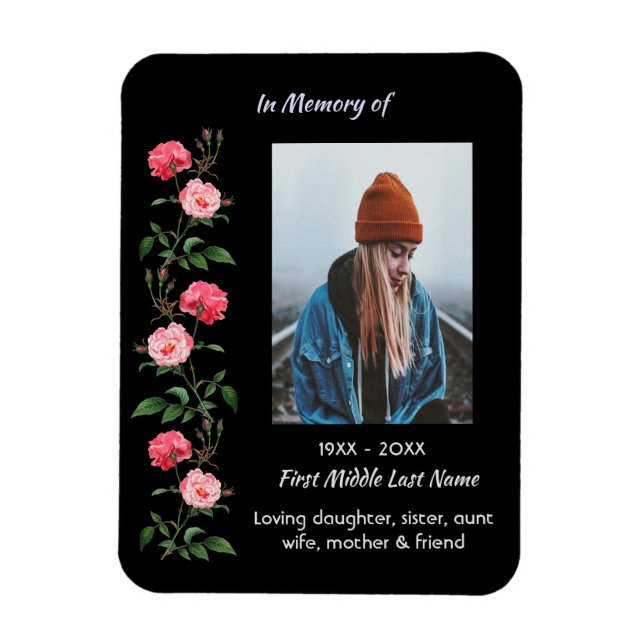  Memorial Keepsake  Roses Garden Flowers Magnet (Vertical)