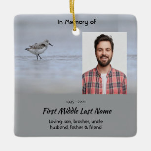 Memorial Keepsake Sandpiper Shore Bird Ceramic Ornament