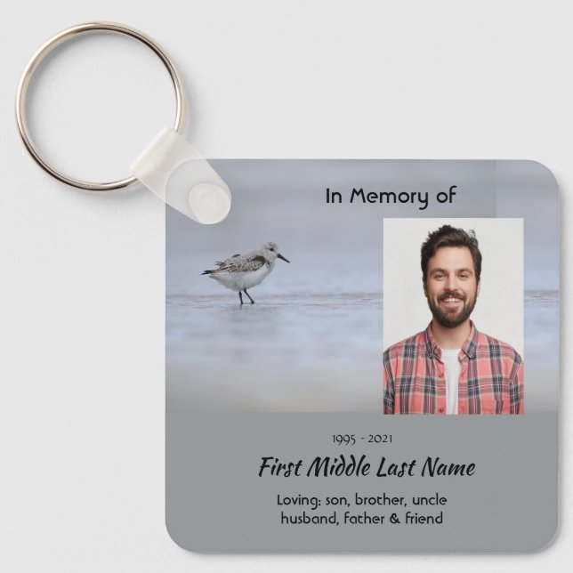  Memorial Keepsake Sandpiper Shore Bird  Keychain (Front)