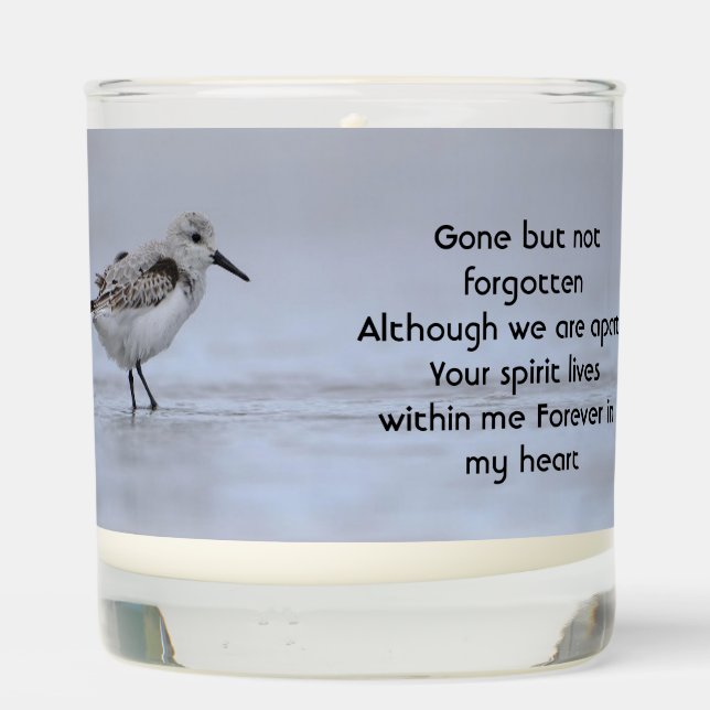  Memorial Keepsake Sandpiper Shore Bird  Scented Candle (Back)